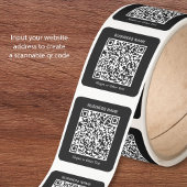 Custom Black QR Code Business スクエアシール