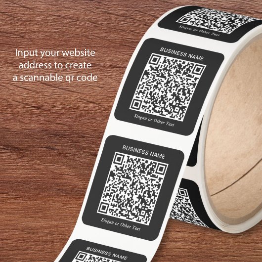 Custom Black QR Code Business スクエアシール
