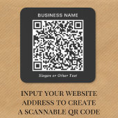 Custom Black QR Code Business スクエアシール