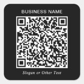 Custom Black QR Code Business スクエアシール (正面)
