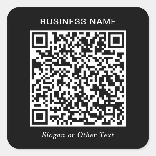 Custom Black QR Code Business スクエアシール (正面)