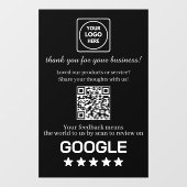 Custom Black QR Code | Google Reviews Display ウィンドウサイン (シート)