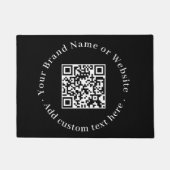 Custom Black QR Code | Modern Business Welcome ドアマット (正面)