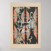 CUSTOM Black & Red Butterfly Kaleidoscope Art  ポスター (正面)