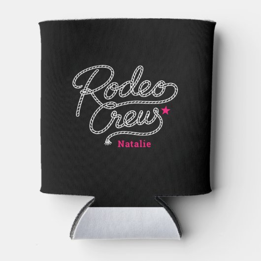 Custom Black Rodeo Crew Western Bachelorette Party 缶クーラー (正面)