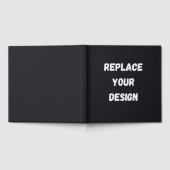 Custom black simple Design Add Photo or Text ゲストブック (全面)