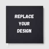 Custom black simple Design Add Photo or Text ゲストブック (正面)