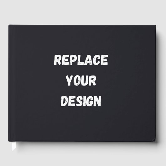 Custom black simple Design Add Photo or Text ゲストブック (正面)