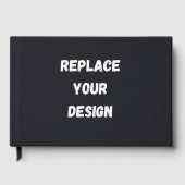 Custom black simple Design Add Photo or Text ゲストブック (正面)