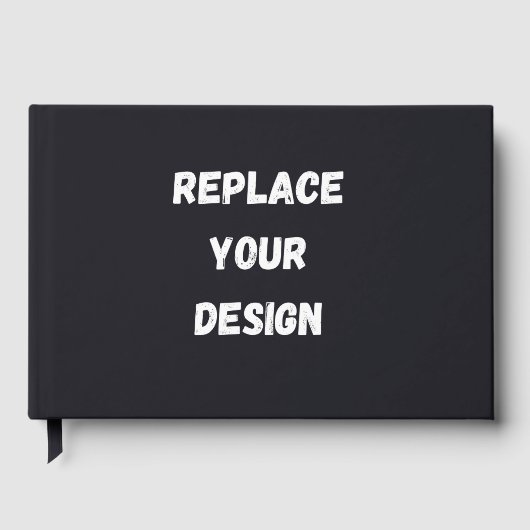 Custom black simple Design Add Photo or Text ゲストブック (正面)