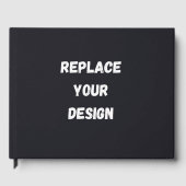 Custom black simple Design Add Photo or Text ゲストブック (正面)