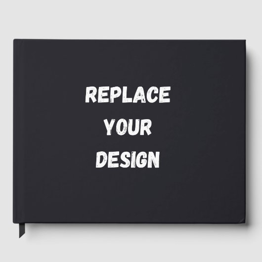 Custom black simple Design Add Photo or Text ゲストブック (正面)