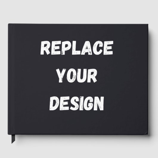 Custom black simple Design Add Photo or Text ゲストブック (正面)