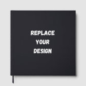 Custom black simple Design Add Photo or Text ゲストブック (正面)