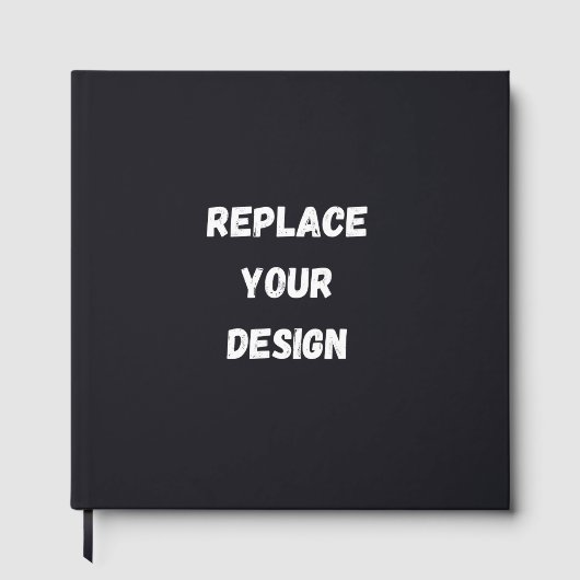 Custom black simple Design Add Photo or Text ゲストブック (正面)