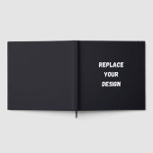 Custom black simple Design Add Photo or Text ゲストブック (全面)