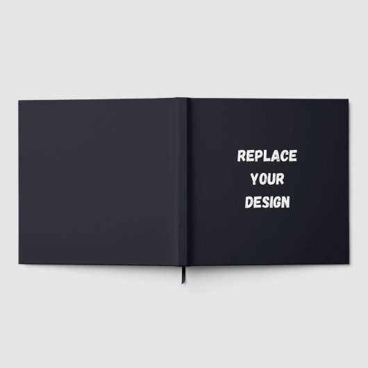 Custom black simple Design Add Photo or Text ゲストブック (全面)
