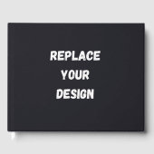 Custom black simple Design Add Photo or Text ゲストブック (正面)