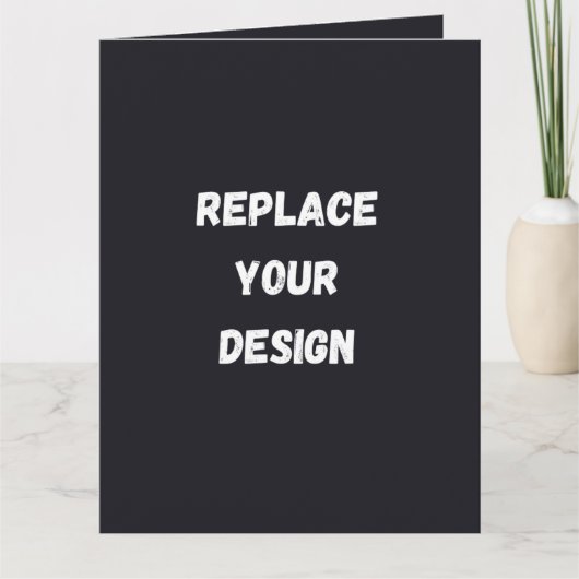 Custom black simple Design Add Photo or Text サンキューカード (正面)