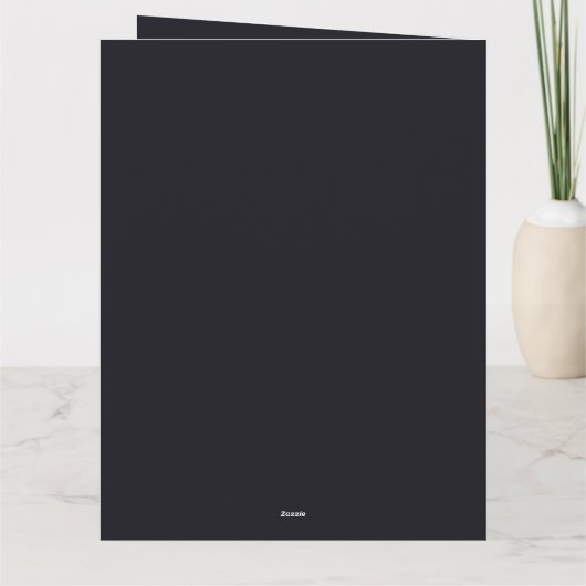 Custom black simple Design Add Photo or Text サンキューカード (裏面)