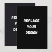 Custom black simple Design Add Photo or Text メニュー (正面/裏面)