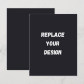 Custom black simple Design Add Photo or Text 出欠カード (正面/裏面)