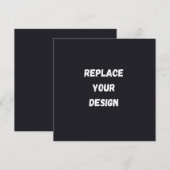 Custom black simple Design Add Photo or Text 案内状 (正面/裏面)