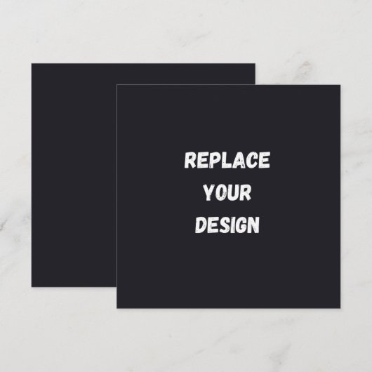 Custom black simple Design Add Photo or Text 案内状 (正面/裏面)