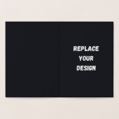 Custom black simple Design Add Photo or Text 箔カード (内部)
