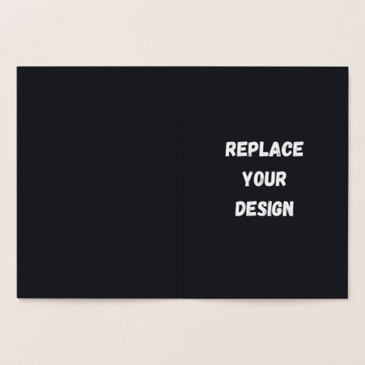 Custom black simple Design Add Photo or Text 箔カード (内部)