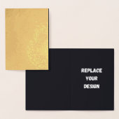 Custom black simple Design Add Photo or Text 箔カード (ディスプレー)