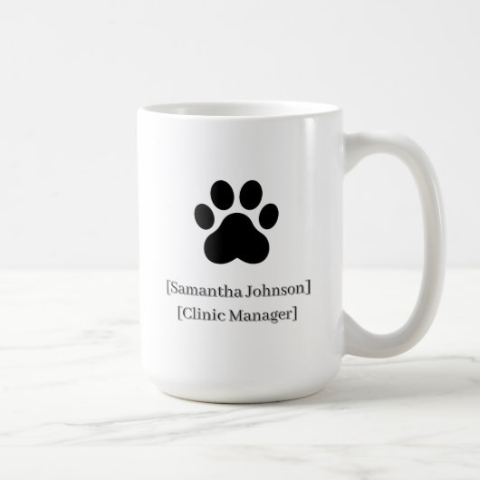 Custom Black Vet Staff Mug | Clinic Logo Ready コーヒーマグカップ (右)