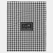 Custom Black White Buffalo Plaid Blanket for Men’s フリースブランケット (正面)