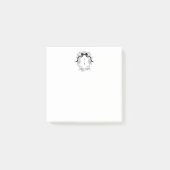 Custom Black & White Crest Monogram Notes ポストイット (正面)
