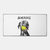 Custom Black & White Dog Throw pillow  デスクマット (正面)