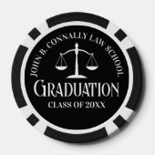 Custom Black White Law School Graduation Party ポーカーチップ (裏面)