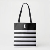 Custom Black & White Monogram トートバッグ (正面)