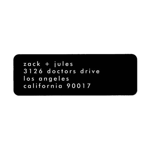 Custom Black White Names Stylish Wedding ラベル (正面)
