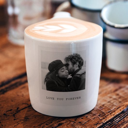 Custom Black & White Photo Mug – Love You Forever エスプレッソカップ