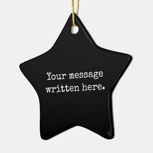 Custom Black White Your Message Personalized Star セラミックオーナメント (左)
