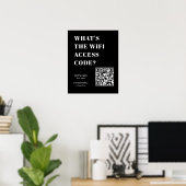 Custom Black WiFi QR | Network Password Display ポスター (ホームオフィス)