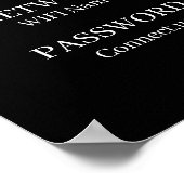 Custom Black WiFi QR | Network Password Display ポスター (角)
