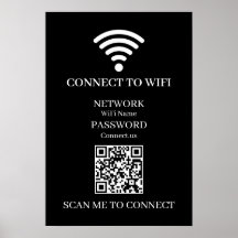 Custom Black WiFi QR | Network Password Display