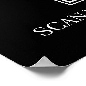 Custom Black WiFi QR | Network Password Display ポスター (角)