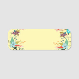 Custom Blank Floral Design Name Badge 名札