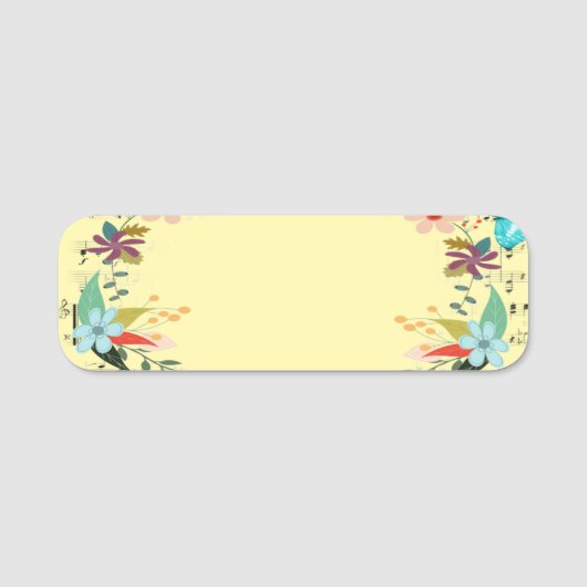 Custom Blank Floral Design Name Badge 名札 (正面)