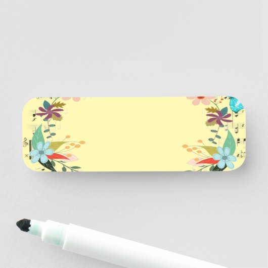 Custom Blank Floral Design Name Badge 名札 (インサイチュ)