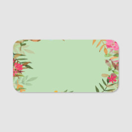 Custom Blank Floral Design Name Tag 名札