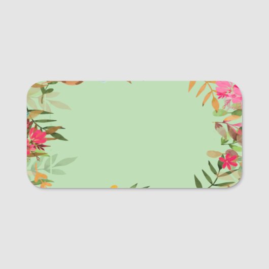 Custom Blank Floral Design Name Tag 名札 (正面)