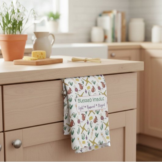 Custom Blessed Imbolc Light Renewal Brigid  キッチンタオル